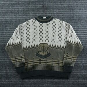 Vintage Generra Intarsia Knit Sweater Mens XL Multicolor Ramie Cotton Heavy